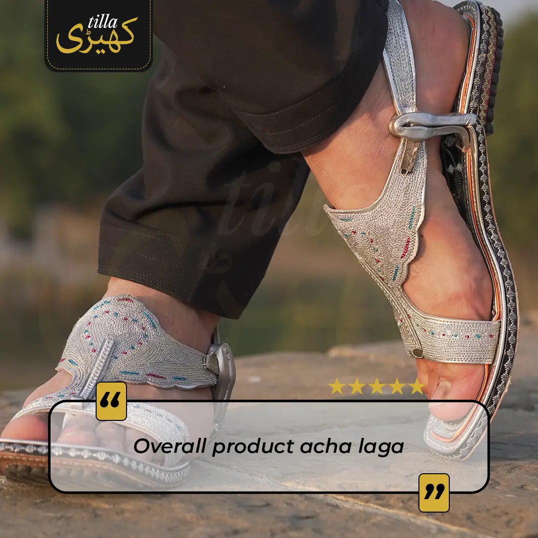 tilla kheri, zari kheri, lawa kheri, tilly wali kheri, kheri juta, tilla chappal, talagang kheri, handmade kheri from punjab, punjabi traditional footwear, zari work chappal, mens traditional shoes pakistan