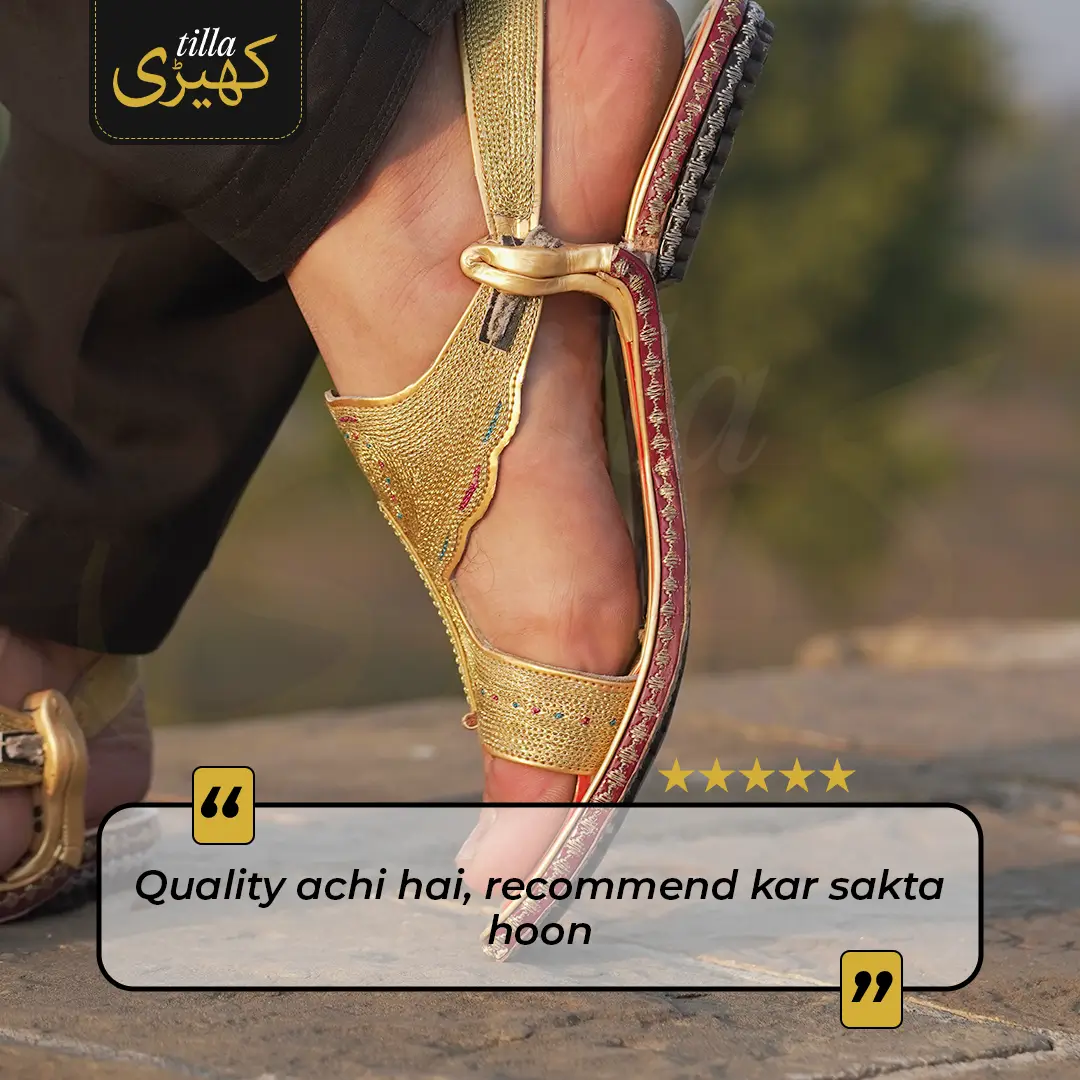 tilla kheri, zari kheri, lawa kheri, tilly wali kheri, kheri juta, tilla chappal, talagang kheri, handmade kheri from punjab, punjabi traditional footwear, zari work chappal, mens traditional shoes pakistan