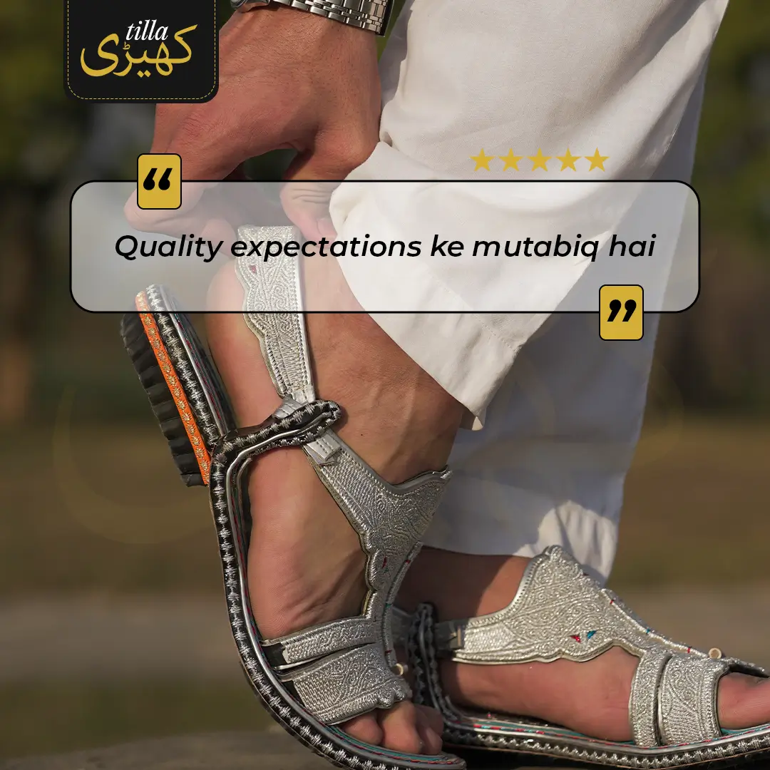 tilla kheri, zari kheri, lawa kheri, tilly wali kheri, kheri juta, tilla chappal, talagang kheri, handmade kheri from punjab, punjabi traditional footwear, zari work chappal, mens traditional shoes pakistan