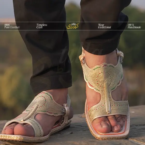 tilla kheri, zari kheri, lawa kheri, tilly wali kheri, kheri juta, tilla chappal, talagang kheri, handmade kheri from punjab, punjabi traditional footwear, zari work chappal, mens traditional shoes pakistan