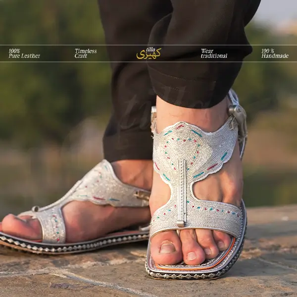 tilla kheri, zari kheri, lawa kheri, tilly wali kheri, kheri juta, tilla chappal, talagang kheri, handmade kheri from punjab, punjabi traditional footwear, zari work chappal, mens traditional shoes pakistan